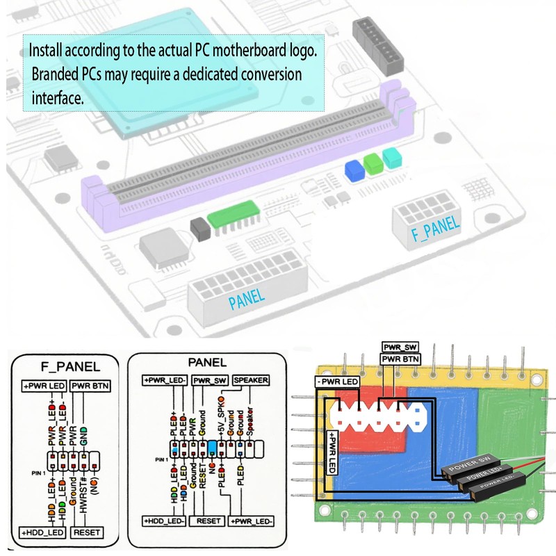PC Power Switch External Extension Cord, PC Power Button Extension