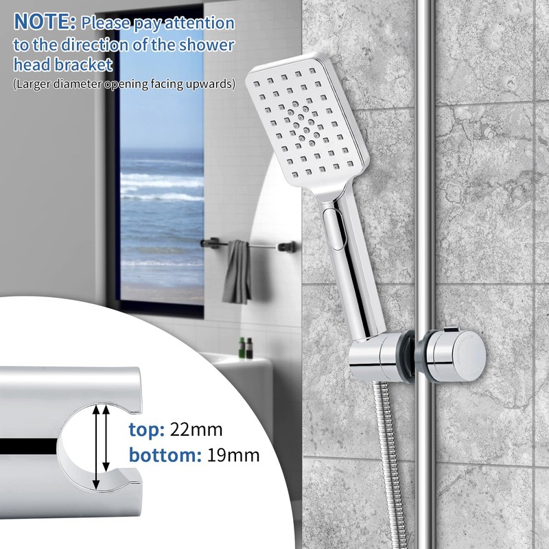 Joyoldelf 19-25MM Adjustable ABS Replacement Hand Shower Rail Head Slider