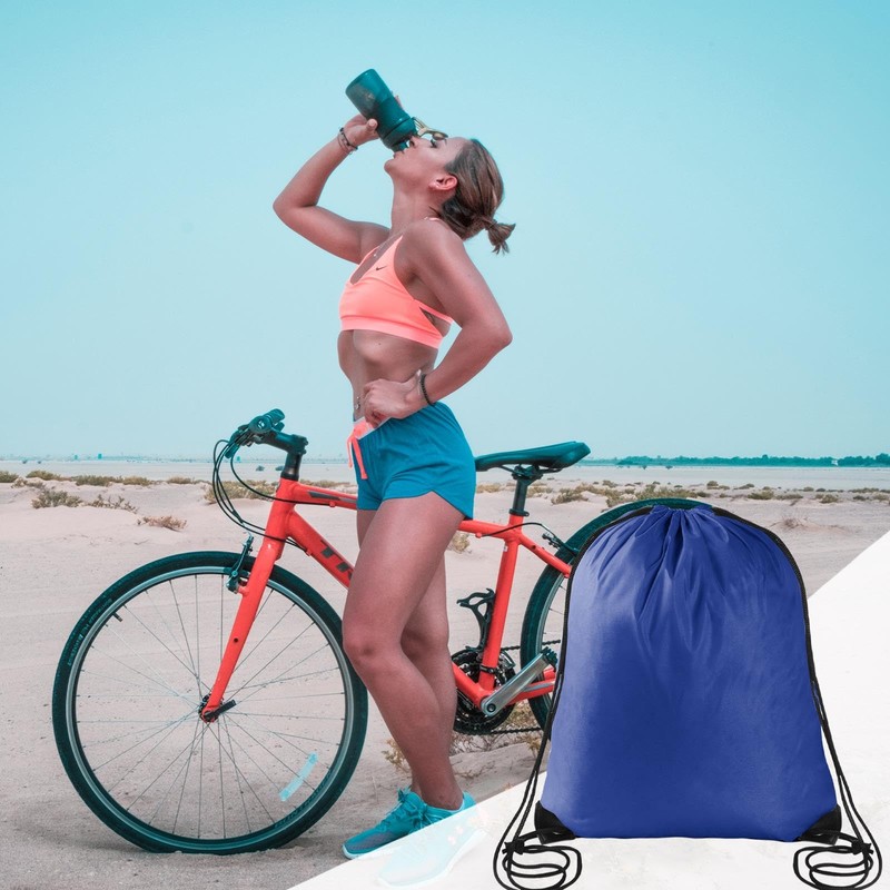 Sliverdew 2 Pcs Drawstring Backpack Bags Sports Cinch Sack String