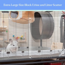 Tierecare 12 Pack Rabbit Cage Urine Guard - 10"x8.2" Clear Edge Liner with Zip Ties, Cage Accessories for Small Animals(Ferret, Guinea Pig, Chinchilla)