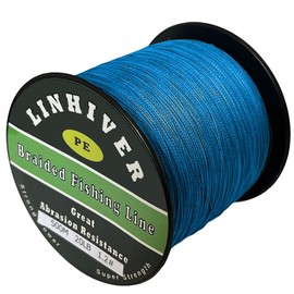LinHiver Braided Fishing Line, Strong Power, Great Abrasion Resistance, Thin Diameter, No Stretch, Low Memory and High Sensitivity(547Yds, 20LB, 4 Strands, Blue)