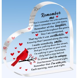 TTOVEN Memorial Gift Memorial Plaques Bereavement Gifts for Loss of Dad Mum Husband Grandma Memorial Gifts for Grave Remembrance Gifts Heart Acrylic Plaque Grave Decorations