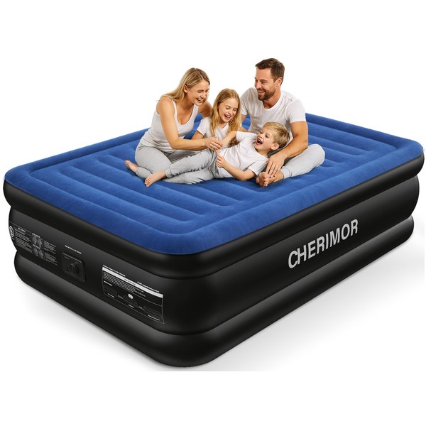 CHERIMOR Queen Air Mattress with Built in Pump, 18" Raised