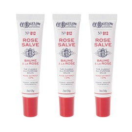 C.O. Bigelow Rose Salve Tubes, Pack of 3 Lip Balm Tubes, All Purpose Salve for Lips, Cuticles, Hands & Dry Skin, Lip Balm Set, 0.5 oz