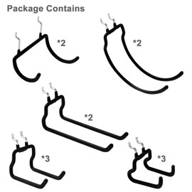 FRIMOONY 12 PCS Heavy Duty Pegboard Hooks, for Organizing Various Tools, for 1/4 Inch Pegboard, Black