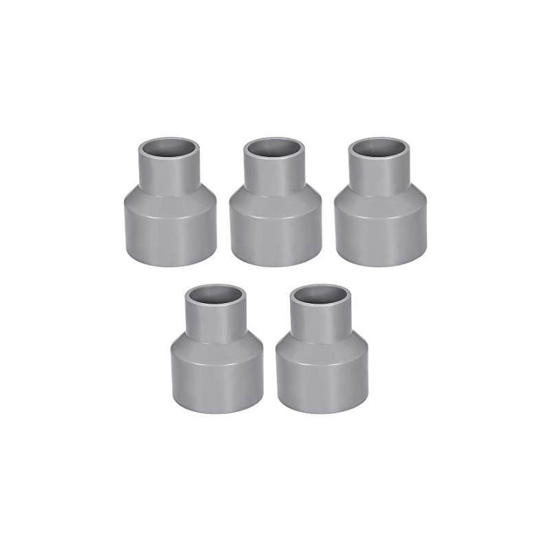 sourcing map PVC Pipe Connector Water Connectors Coupling Grey 50