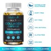 Mulittea Multi Collagen Peptides-120 Capsules-Type I,II,III,V,X Anti-Aging Collagen Caps