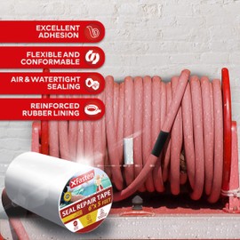 XFasten Waterproof Patch Seal Repair and Leak Shield Tape, Clear, 6-Inch x 5-Foot, Weatherproof Water Barrier Tape for Chimney, Roof, Boat, and HVAC Hose Repair