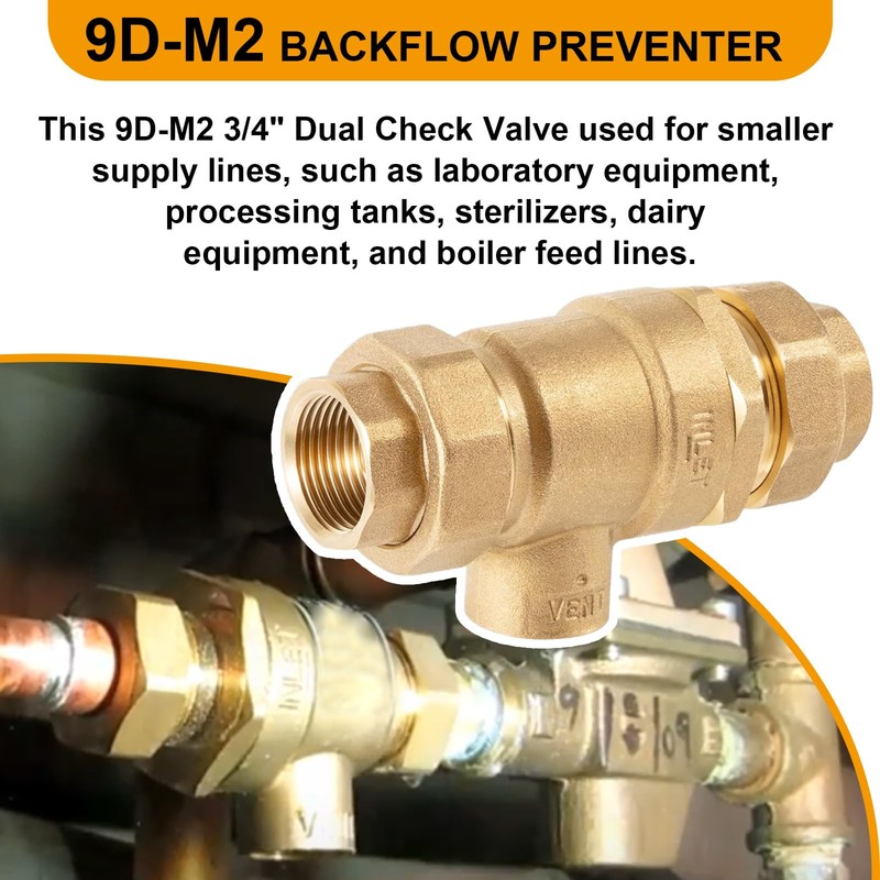 Replace for 9D-M2 3/4" Dual Check Valve Backflow Preventer with
