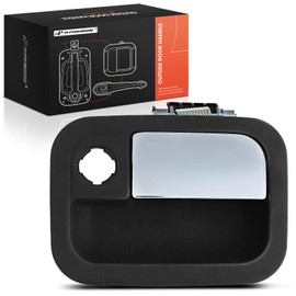 A-Premium Front Passenger Side Exterior Door Handle Compatible with Kenworth C500, T2000, T270, T300, T370, T400, T600A, T660, T680, T700, T800, T880 & Peterbilt 387, Black Housing with Chrome Lever