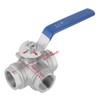 1-Piece Ball Valve DN25 Stainless Steel Three-Way Valve L Type