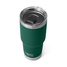 YETI Rambler 30 oz Tumbler, Stainless Steel, Vacuum Insulated with MagSlider Lid, Black Forest Green