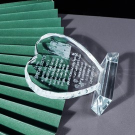 Movdyka Glass Gifts for Sister from Sister on Her Birthday, Heart-shaped Plaque Keepsake with I Love You Sayings