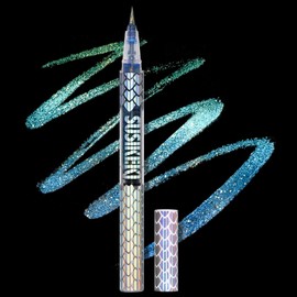 SUSIKEKI Chameleon Metallic Duochrome Liquid Eyeliner, Color Shifting Shimmery Eye Liner, Duo-color Waterproof Long Lasting Glitter Eye Makeup Pen Eyeliners (Mermaid Gleam)
