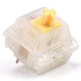 GATERON Cap Milky Yellow Keyboard Switches, RGB LED Linear Pre Lubed 5 Pin 50gf Key Switches for MX Mechanical Keyboard (Yellow,35PCS)