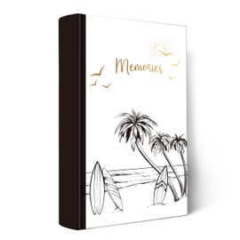 Holoary Travel Photo Album 4x6 300 Photos Three Pictures Per Page, Memo Writing Area for Each Pocket, Vacation Photo Album Printed Book Cover Travel Design Honeymoon Memories