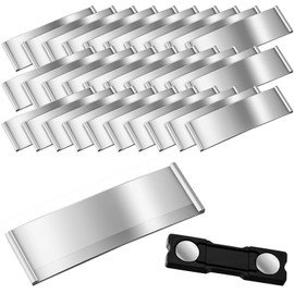 Pack of 30 Aluminium Name Badges with Strong Double Magnet, Professional Magnet Name Plate with Paper Slot, Anodised Curved Transparent Name Plate, Approx. 75 x 25 mm, Silver