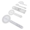 5Pcs Medical Goniometer Transparent Plastic Multifunction Joint Goniometer Set Kit