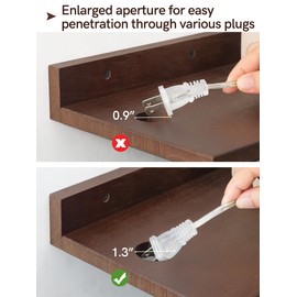 Sivapleso Floating Nightstands Set of 2, with Cable Hole Walnut Color Wood Floating Bedside Table Lightweight Small Wall Mounted Night Stand Hanging for Wall