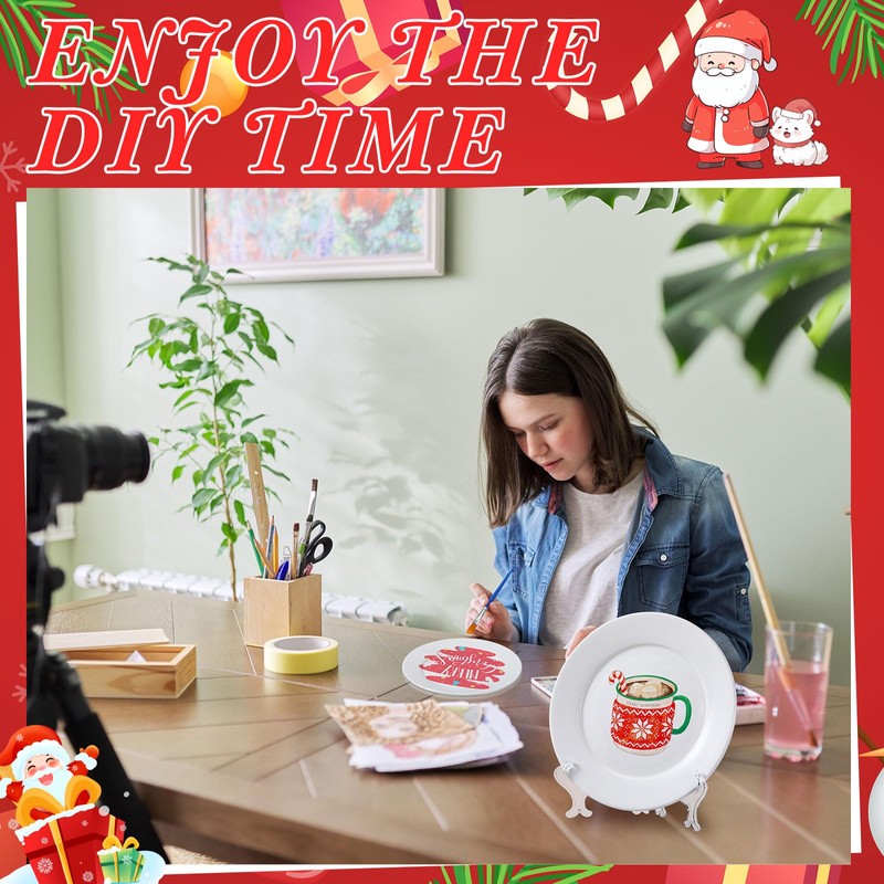 Affrolling Paint Your Own Porcelain Plates Ceramic Painting Kit Included