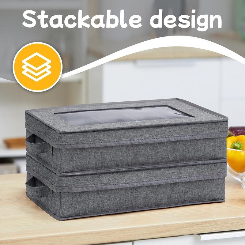 Silverware Storage Box 2 Pack, Flatware Storage Case, Utensil Storage