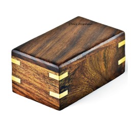 Handmade Rosewood Wooden Cremation Urn for Human Ashes, Burial Memorial Keepsake Box for Adults, Funeral Urn for Loved Ones (5 x 3 x 2.25 Inches)