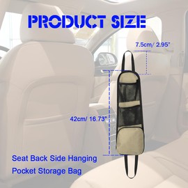Kutyun 2Pcs Car Seat Organizer, Car Seat Side Storage Hanging Bag, Multifunctional Mesh Net Pocket for Holding Phones, Water Cups, Paper Towels, Car Organizer Universal for Cars, SUVs, Trucks