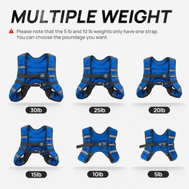 Weighted Vest for Women Men BeatBoost 10 lb Weight Vest with Ironsand for Walking Strength Training Running Workout Blue