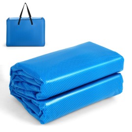 MEDIMALL 16 ft x 32 ft Rectangle Solar Pool Cover, Heavy-Duty Solar Pool Heater with Bubbles for In-Ground & Above-Ground Swimming Pools, Heat Retaining Solar Cover (Blue, 16 FT x 32 FT)