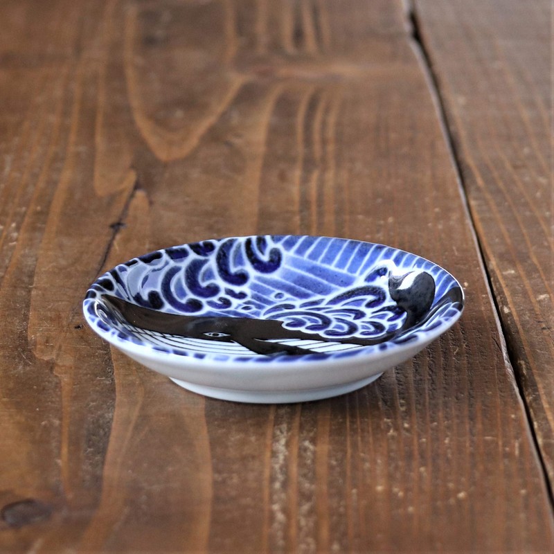 Minoru Touki Mino Ware Shiranami Whale 100 Plates 3-Piece Set