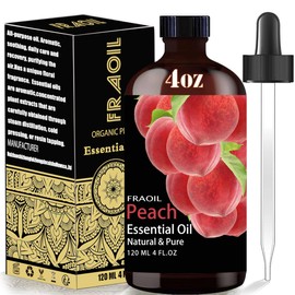 Peach Essential Oil, Peach Oil 4 Fl Oz 120ML for Diffuser Humidifier Yoga Cleaning DIY Candle Soap Making Perfume Gift for Women Essential Oils