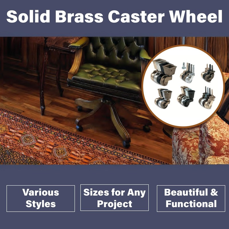 Van Dyker's Restorers Vintage Classic Solid Brass Round Cup Caster