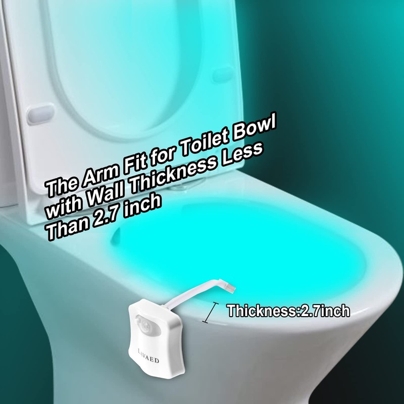 LAVAED Motion Sensor Toilet Night Light,8 Colors Changing Body Motion