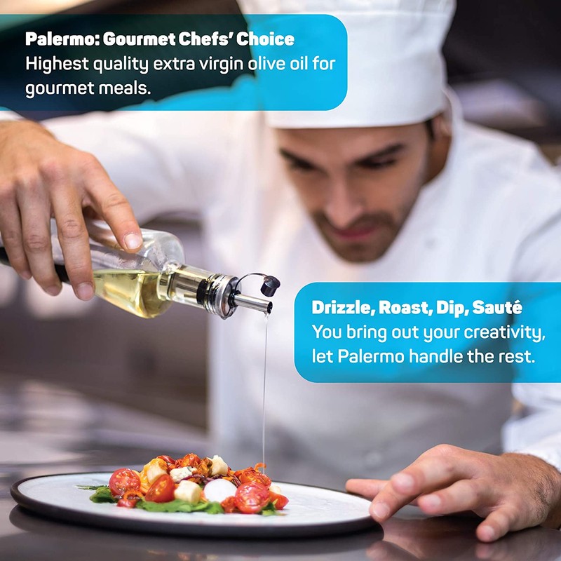 Palermo Extra Virgin Olive Oil, Cold-Pressed Within 4 Hours, Unrefined,