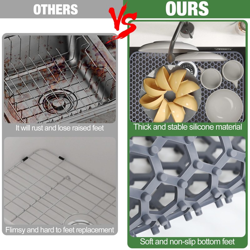 Inchoco Sink Protectors for Kitchen Sink Mat - 26"x 14"