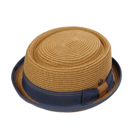 DASMARCA Mens Summer Paper Straw Telescope Crown Retro Porkpie Hat - Rico Mustard S