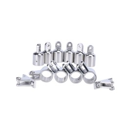 Amarine Made Bimini Top Hardware, 12 Pcs Bimini Top Fittings fits 1inch Od Round Tube, Stainless Steel Bimini Hardware Sets for Canopy