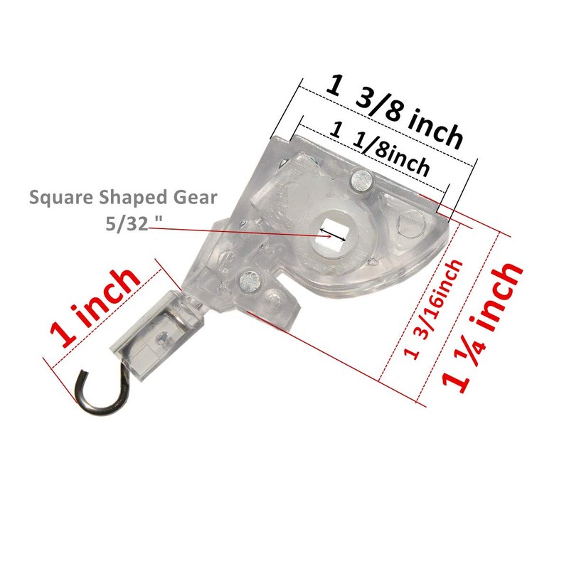 Cutelec 2pcs 1-1/2" Blinds Wand Tilter Mechanism with Square Gear