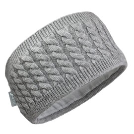 Ever Bloom Women's Winter Headband, Knitted Hair Band, Cable Knit, Girls' Ear Warmers Lined with Fleece Lining, Warm Headband for Hiking, Jogging, Leisure, Winter Headband: Grey