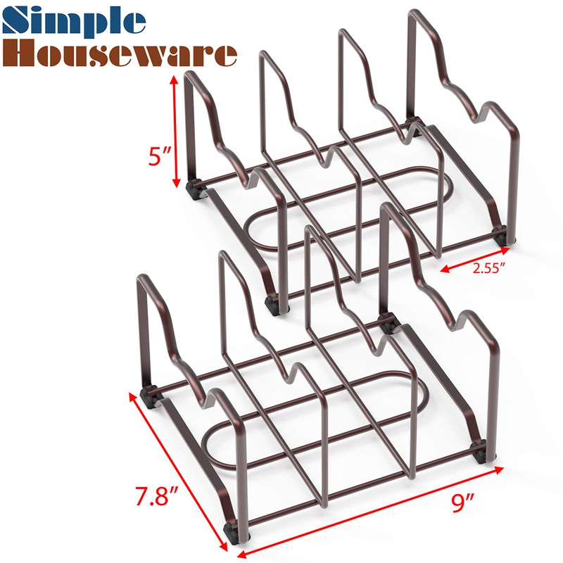 Simple Houseware Kitchen Cabinet Pantry and Bakeware Organizer Rack Holder,