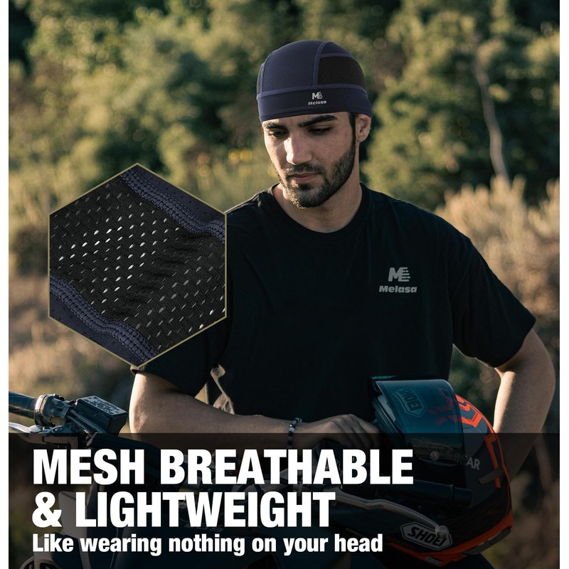 MELASA Cooling Skull Caps Helmet Liner, Lightweight Mesh Under Helmet
