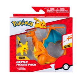 Pokémon PKW3459 Battle Figure Pack - Glurak & Pikachu, Movable Glurak with Pikachu