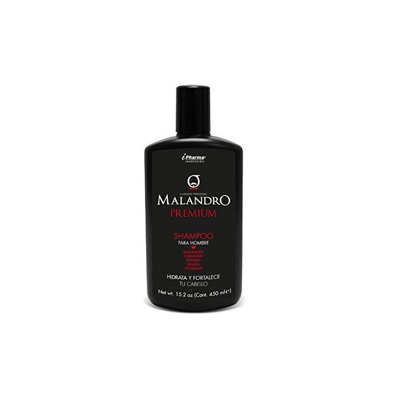 Malandro Shampoo Premium Anticaída con Bergamota y Romero de 450