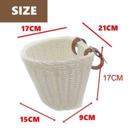 SAHENITEANA Kids Bike Basket Durable Removable with Bike Accessories for Boys Girls Kids Bikes, Toddlers Micro Tricycle (Brown)