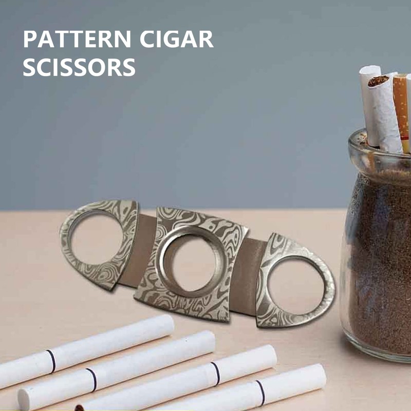 CAM2 Silver Grain Damascus Steel fits most cigars, cigar cutters,