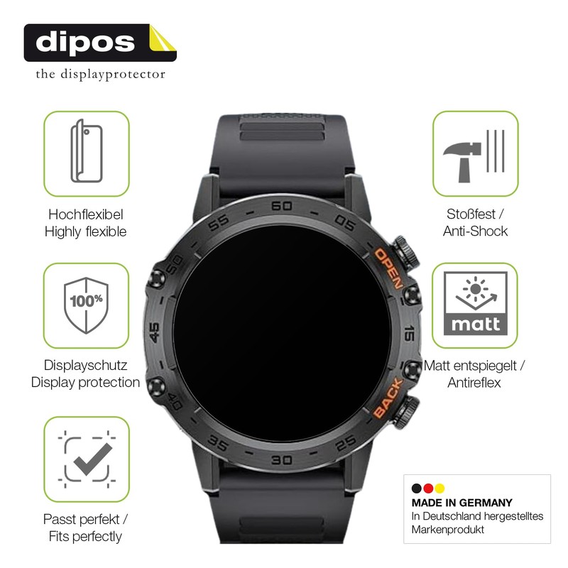 dipos FLEX 2x Schutzfolie matt passend für Douself K52 1.39