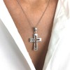 Silverly Women's Men's 925 Sterling Silver Cross Open Crucifix Pendant