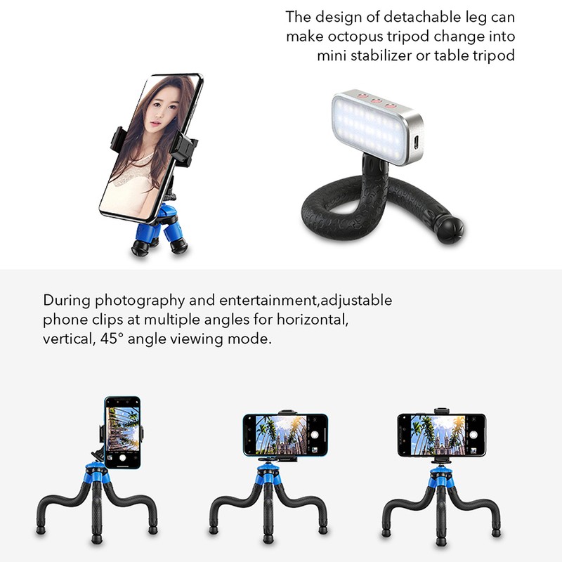 APEXEL APL-JJ07 Detachable Flexible Octopus Tripod Portable Mini Travel Mobile