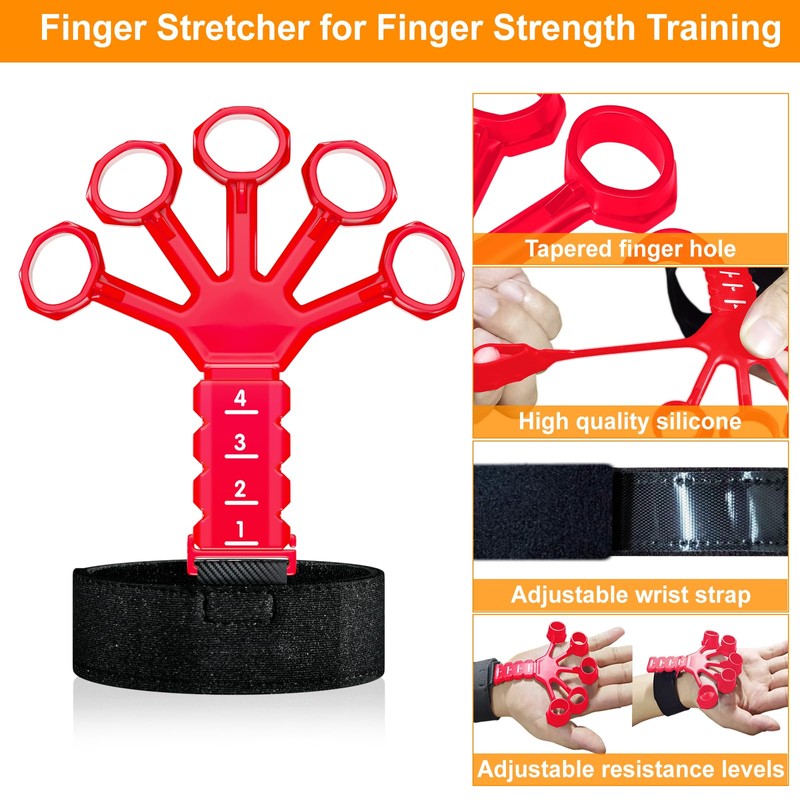 ALMAH Hand Trainer Finger Trainer 5-Pack Forearm Trainer Grip Strength