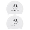 2Pcs Silicone Swimming Cap Hat Cartoon Cute Universal Type for